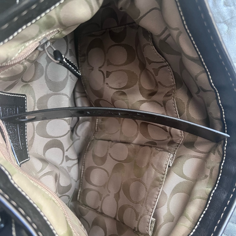 Coach legacy Leather and Straw Shoulder Bag - Picture 7 of 16